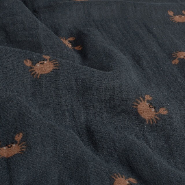 Cotton muslin crabs navy