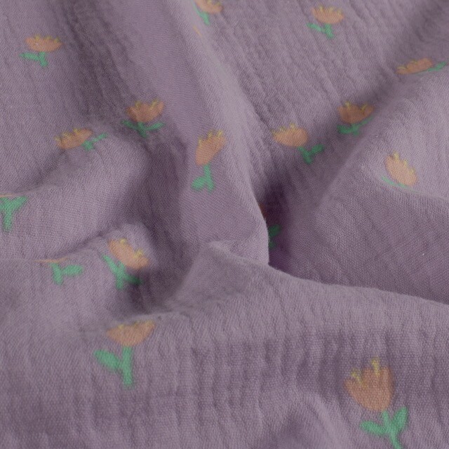 Cotton muslin flowers lilac