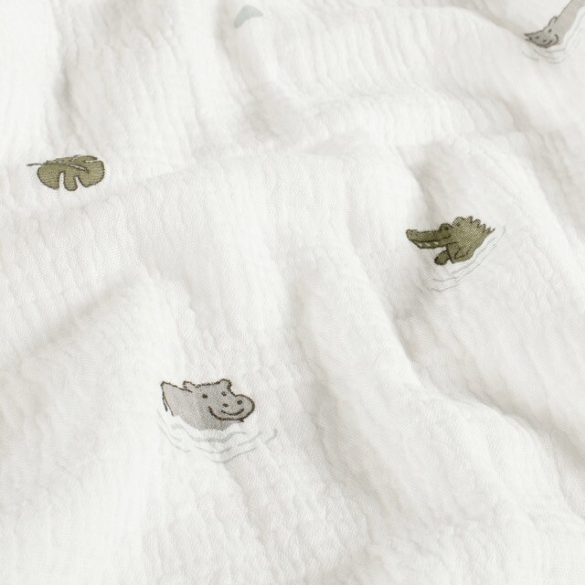 Cotton muslin animals offwhite