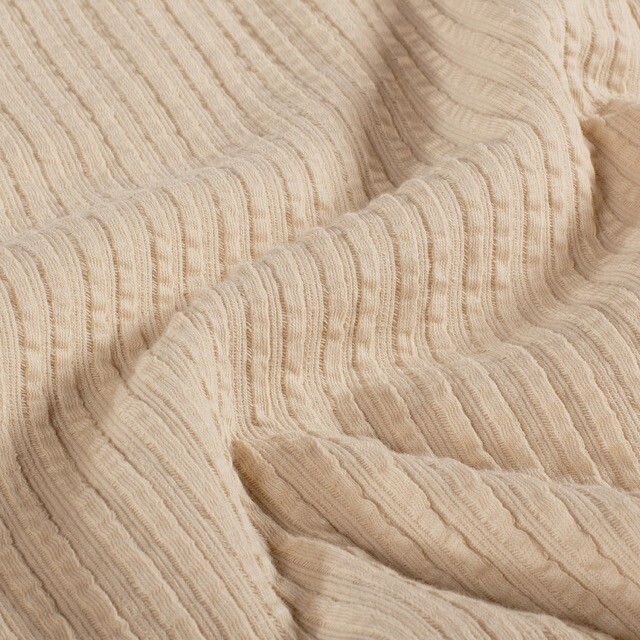 Rib jacquard solid beige