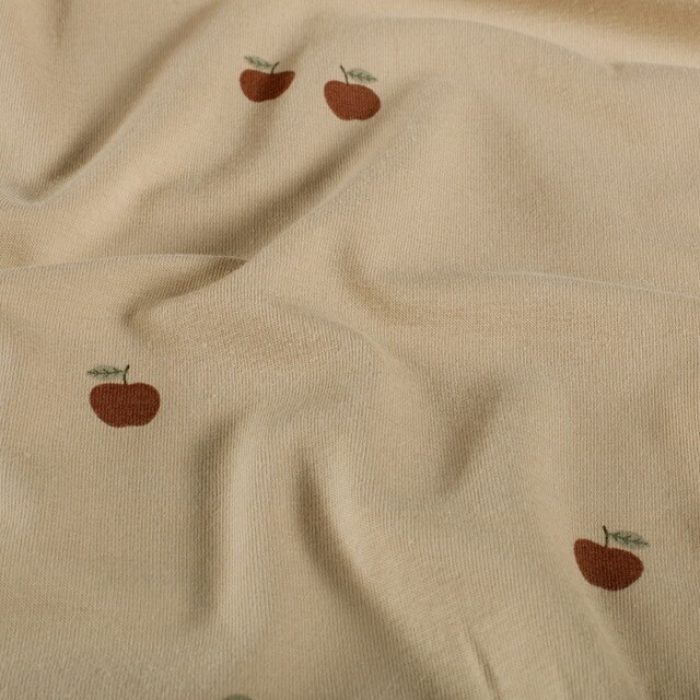 Cotton jersey apples beige