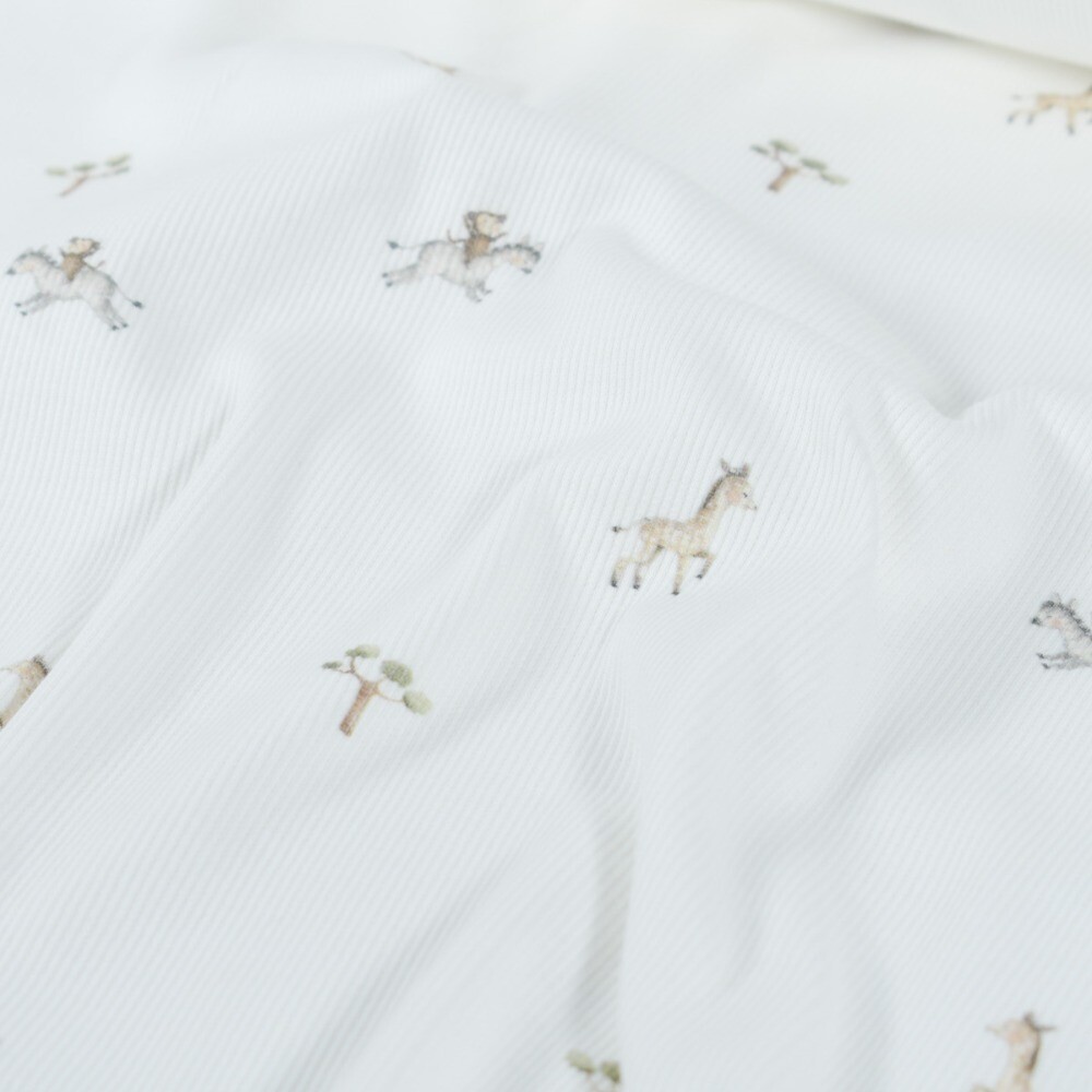Rib jersey giraffes and zebras offwhite