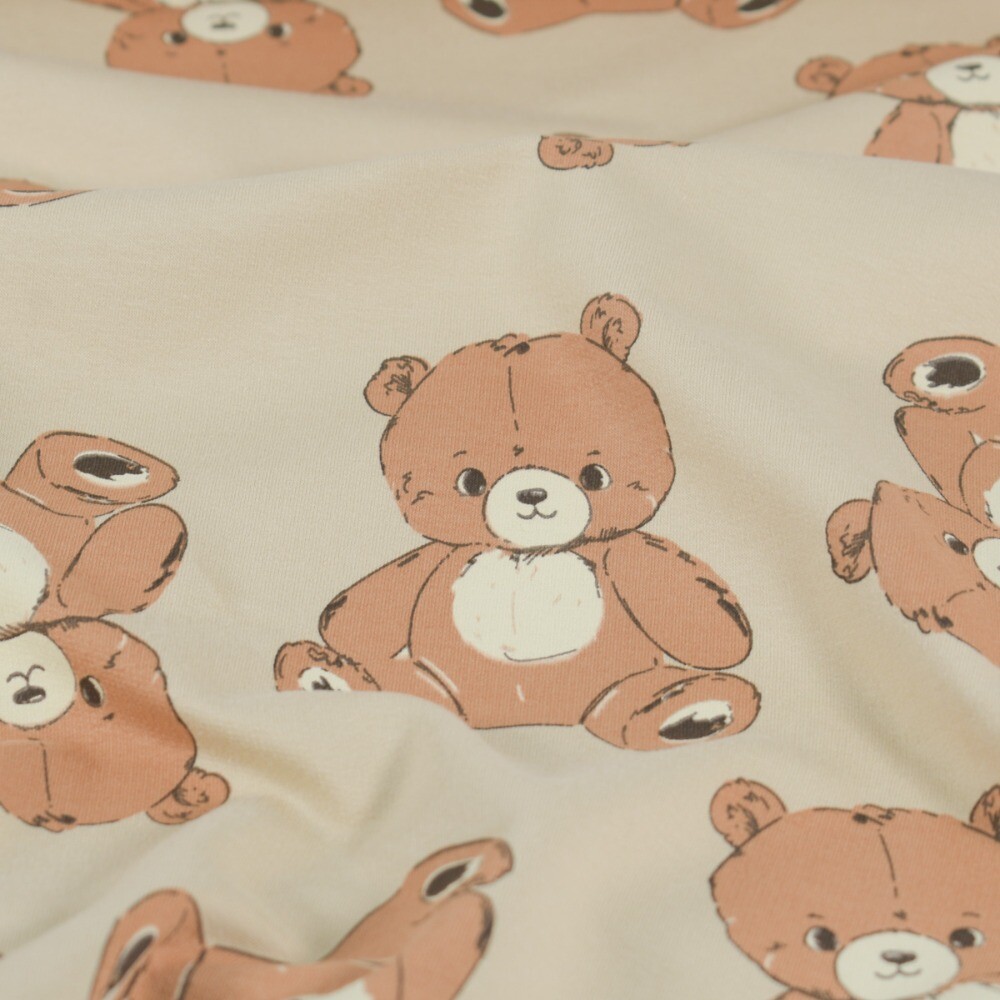 French terry bears beige