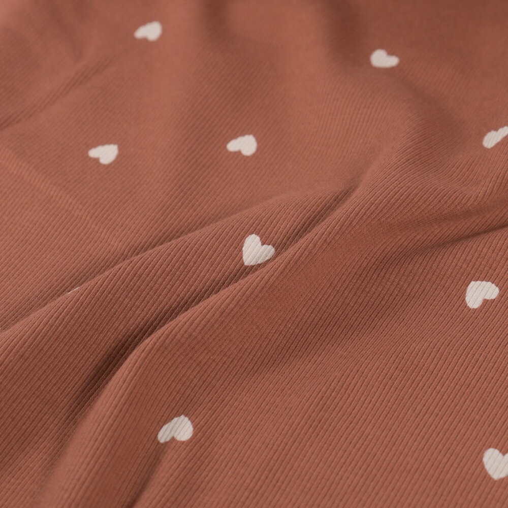 Rib jersey hearts old pink