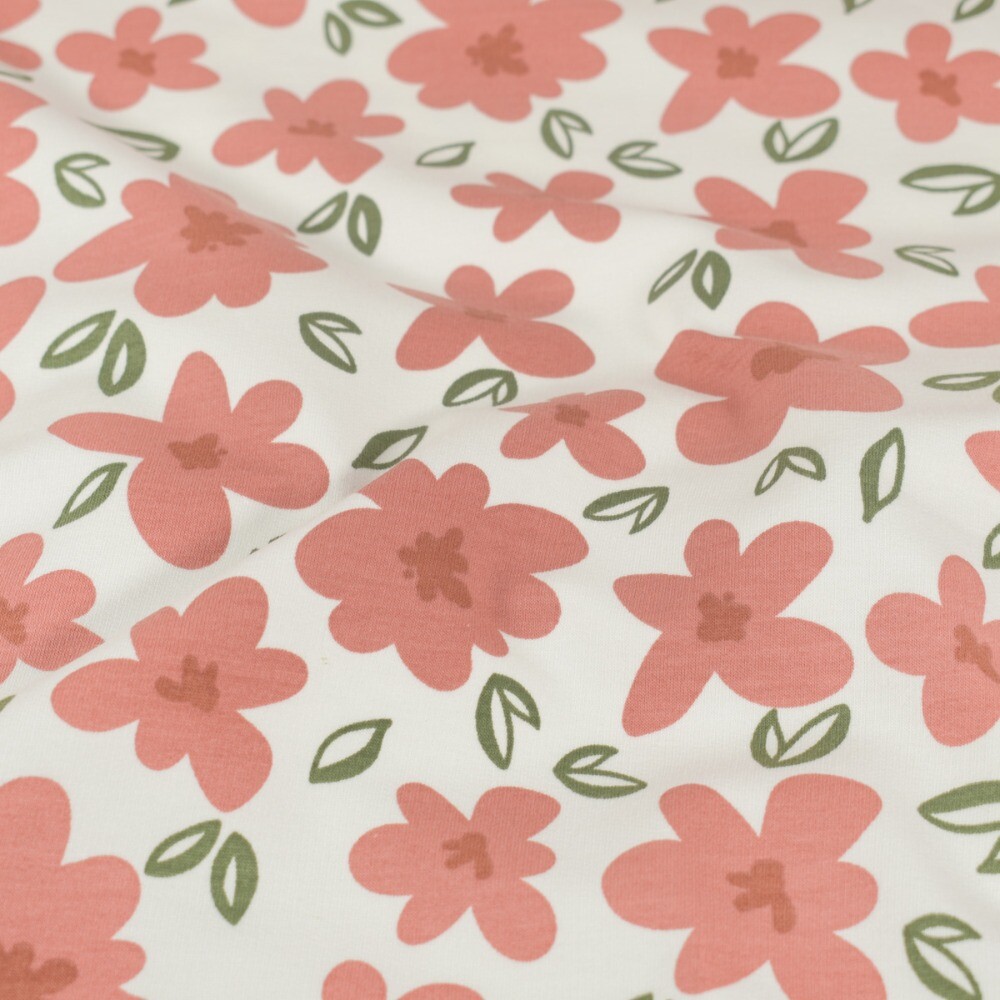 French terry flowers offwhite