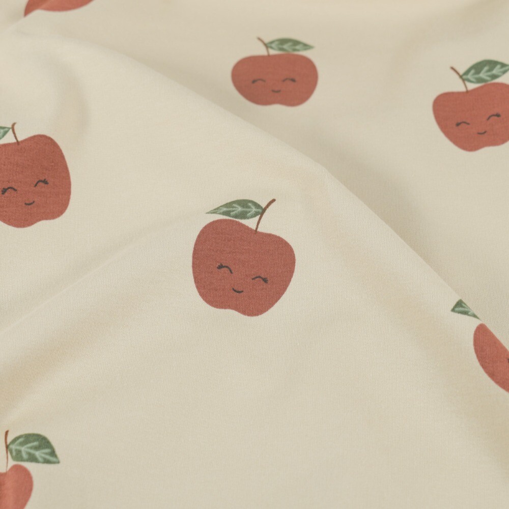 French terry apples beige