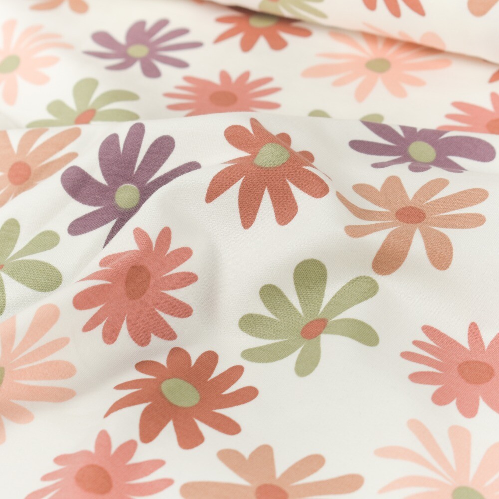 French terry flowers offwhite