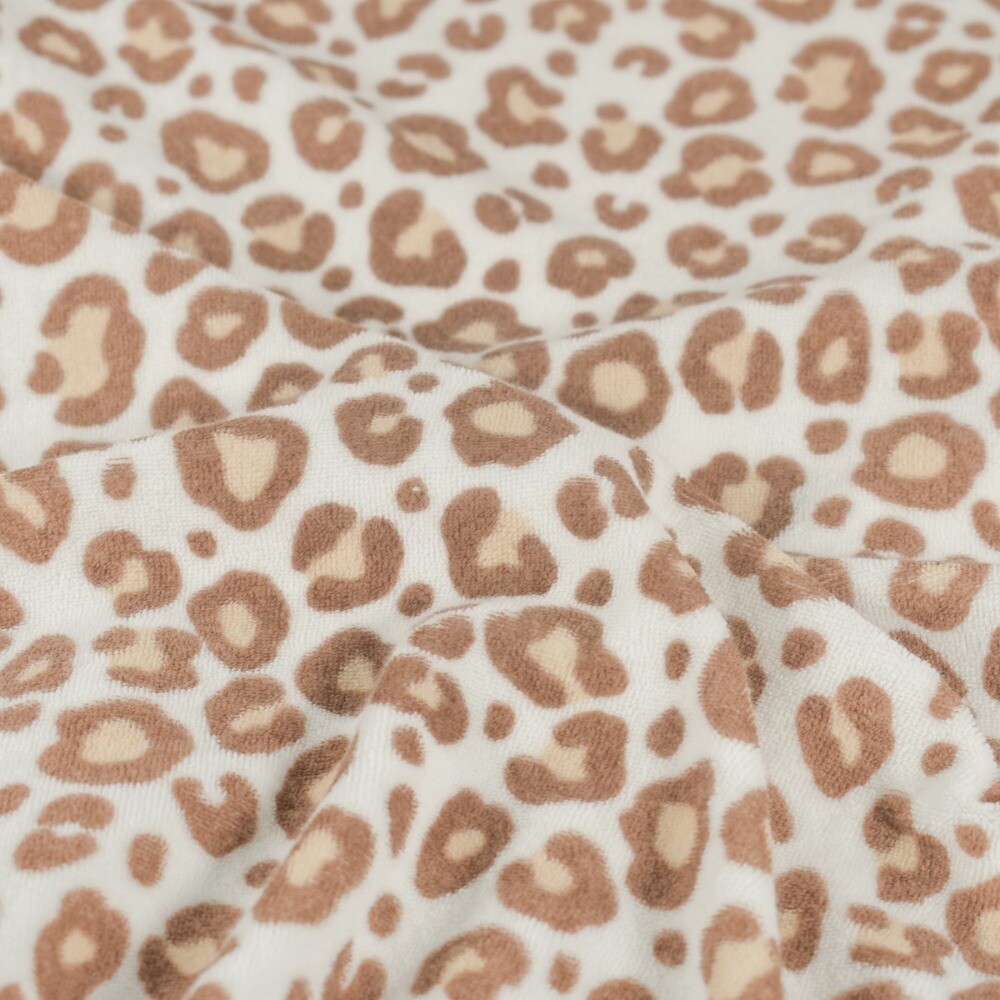 Stretch terry toweling leopard offwhite