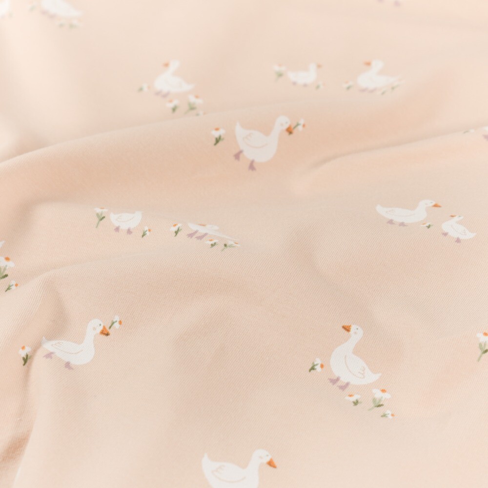 Cotton jersey geese light pink