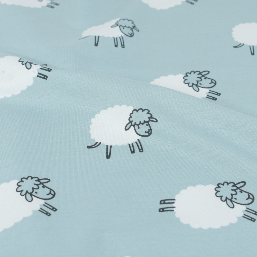 French terry sheep baby blue