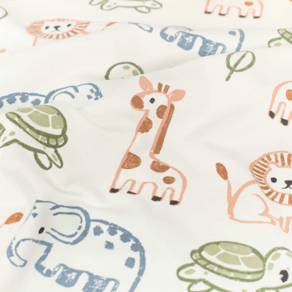 French terry animals offwhite