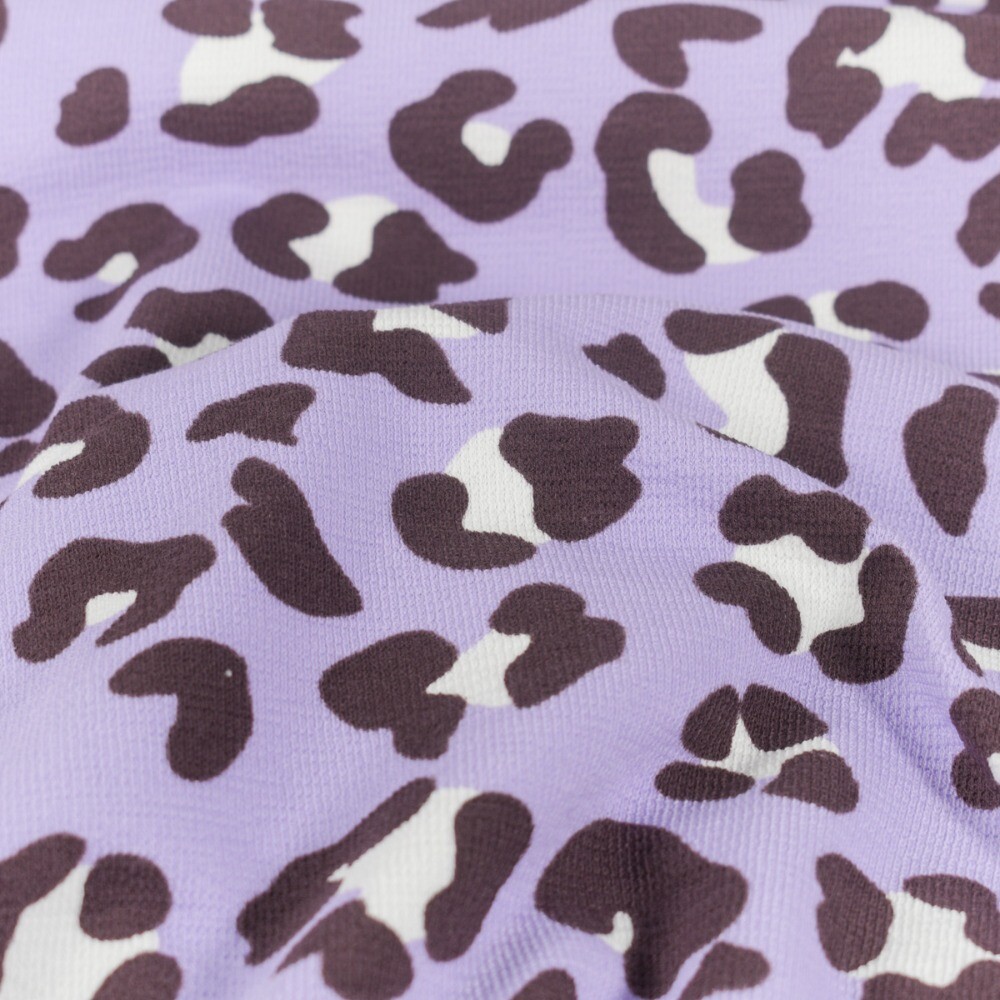 Terry crepe leopard lilac