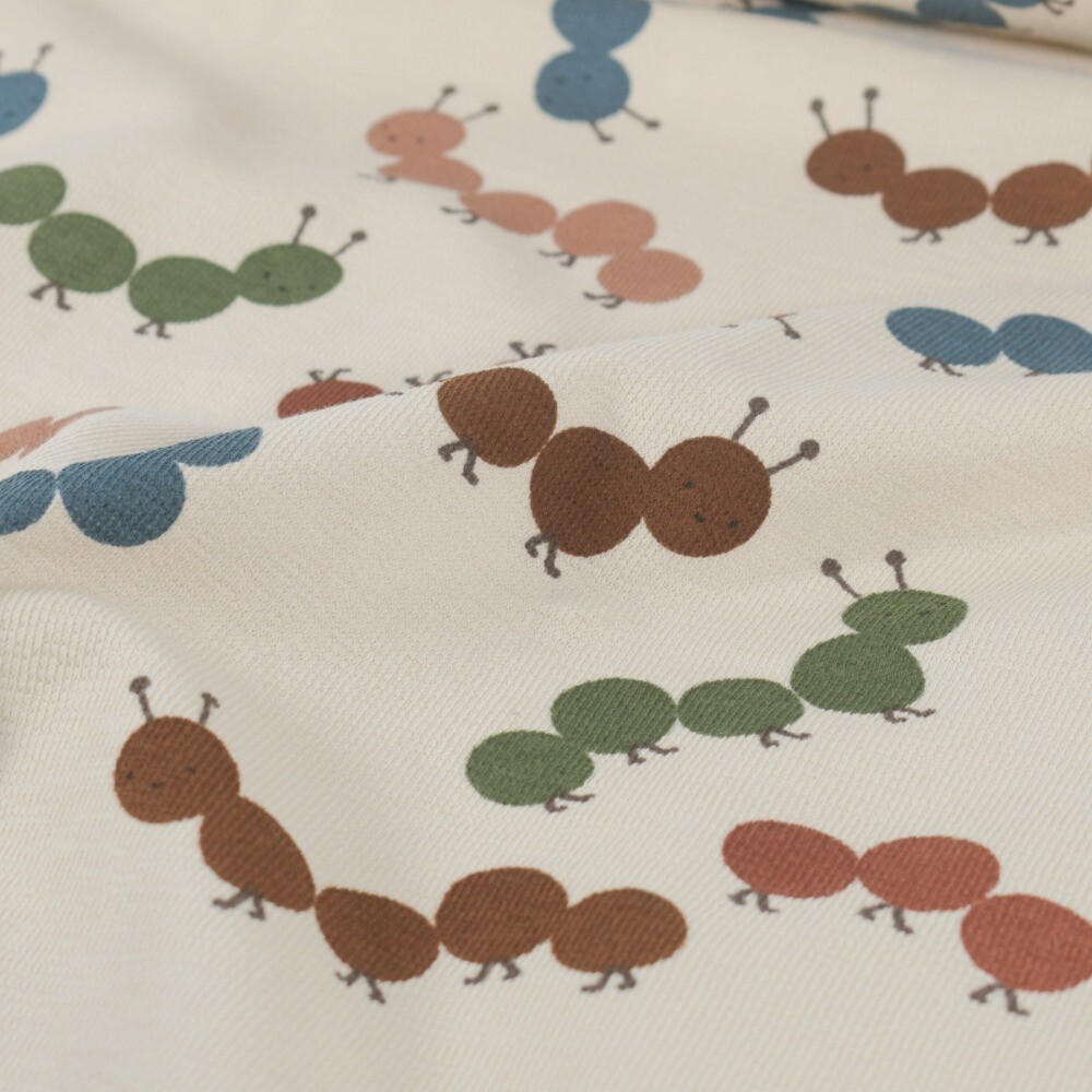 Terry crepe caterpillars beige