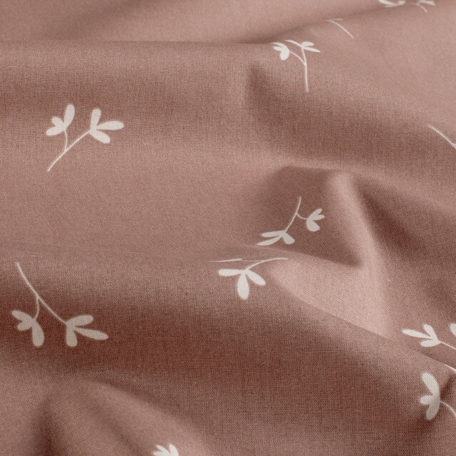 Cotton poplin twigs light mauve