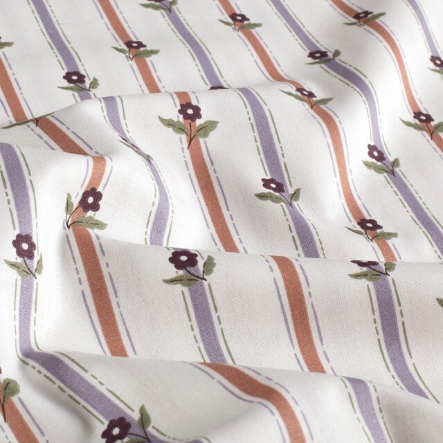 Cotton poplin stripes offwhite