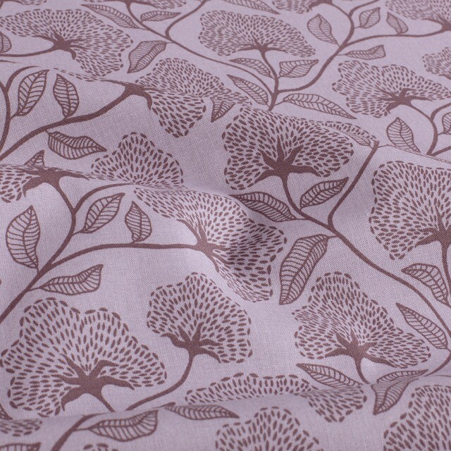 Cotton poplin flowers lilac