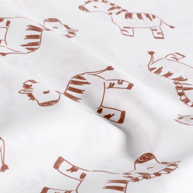 Cotton poplin zebras offwhite