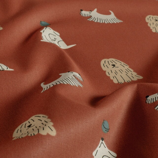 Cotton poplin dogs red