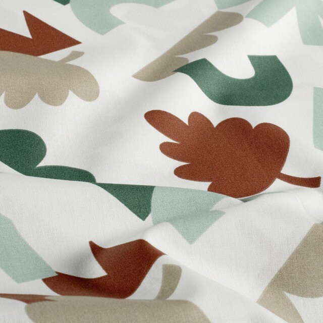 Cotton poplin abstract offwhite