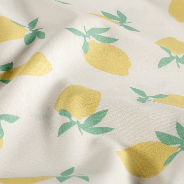 Cotton poplin lemons offwhite