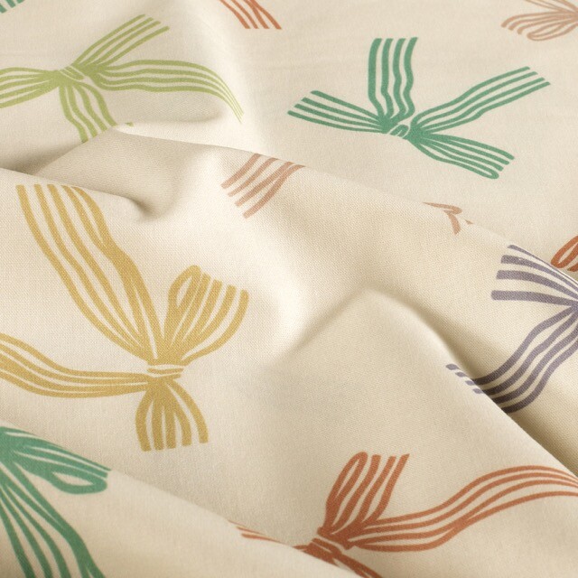 Cotton poplin bows offwhite