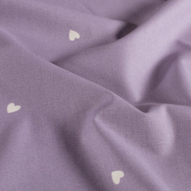 Cotton poplin hearts lilac