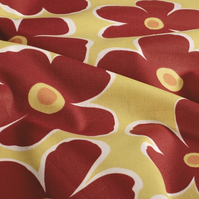Cotton poplin flowers yellow