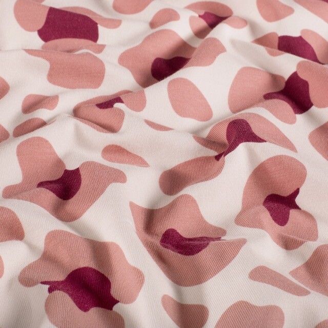 Cotton jersey leopard pink