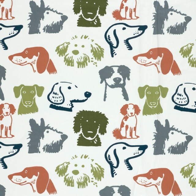 Cotton jersey dogs offwhite