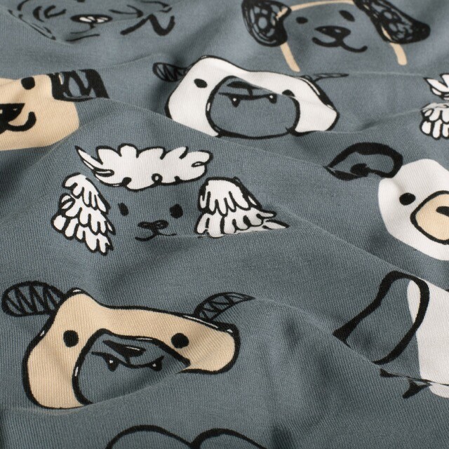 Cotton jersey dogs steel blue