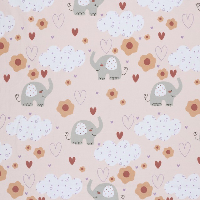 Cotton jersey elephants nude