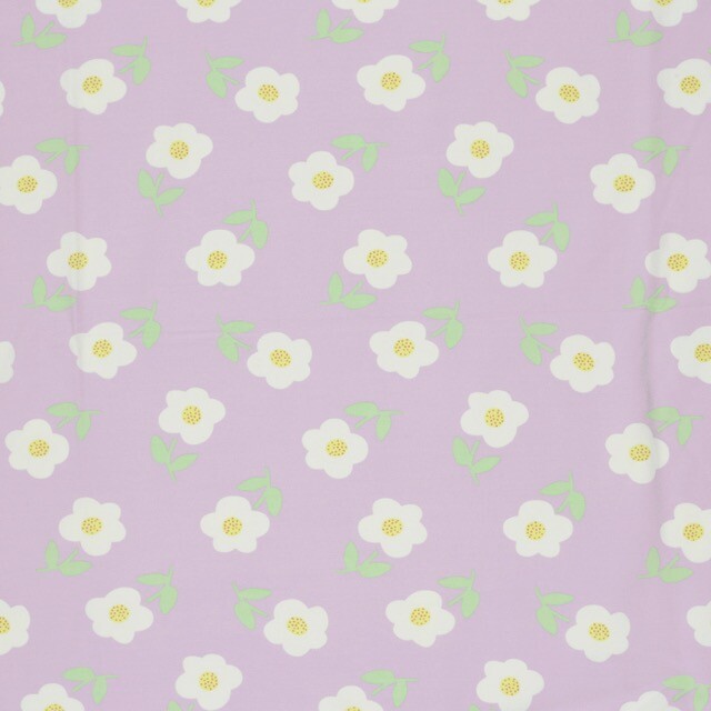 Cotton jersey flowers lilac