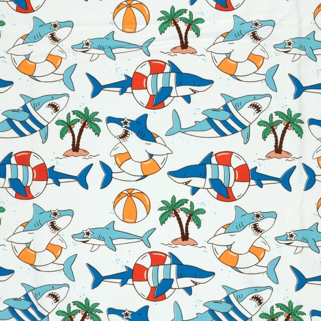 Cotton jersey sharks offwhite