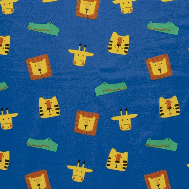 Cotton jersey animals cobalt 