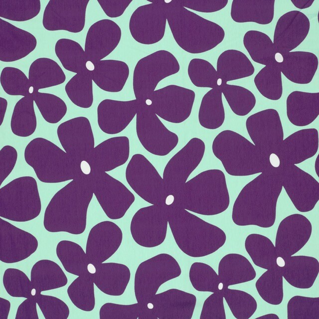 Cotton jersey flowers mint