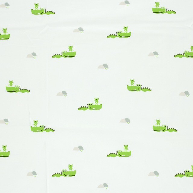 Cotton jersey crocodiles offwhite