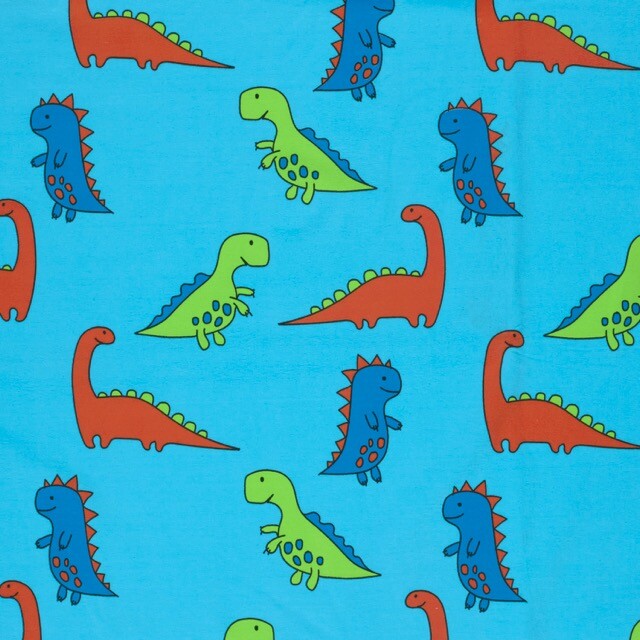 Cotton jersey dinos aqua