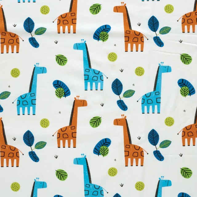 Cotton jersey giraffes offwhite