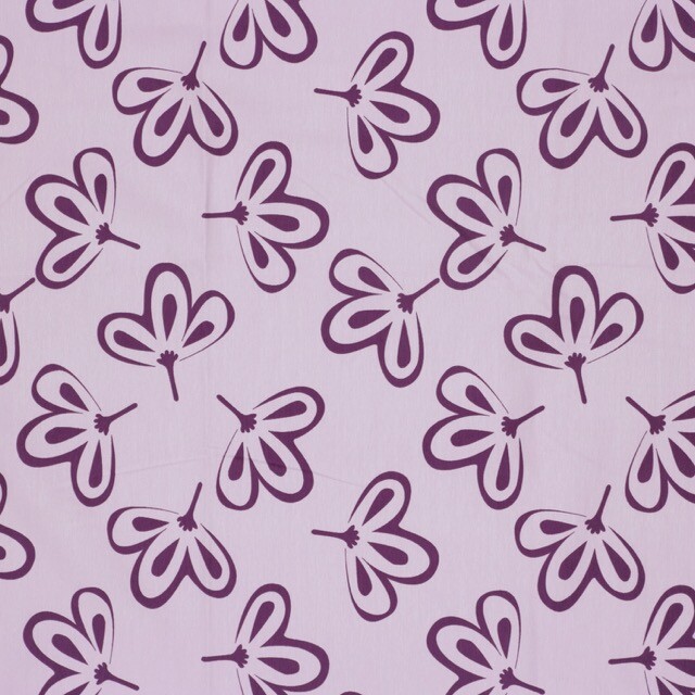 Cotton jersey flowers lilac
