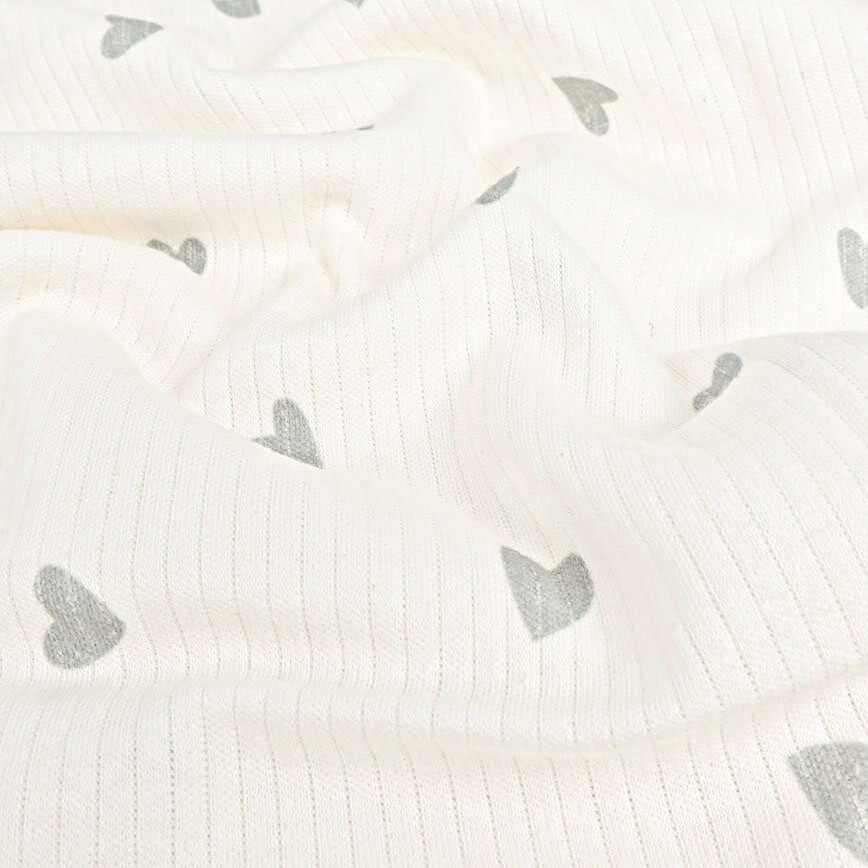 Rib jersey hearts old green