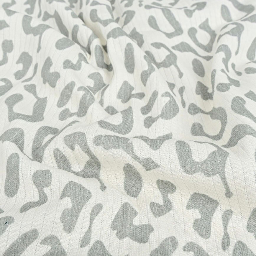 Rib jersey leopard old green