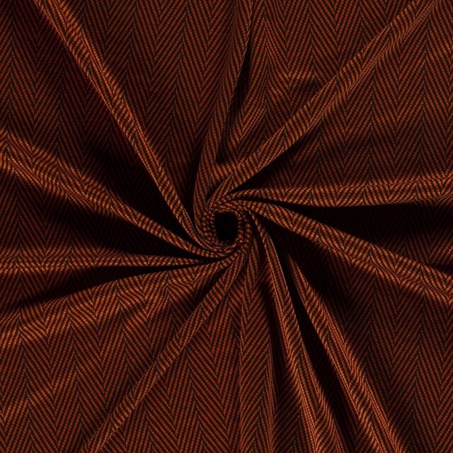 Jersey fabric discharge printed abstract brown