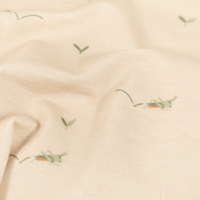cotton jersey grasshoppers beige