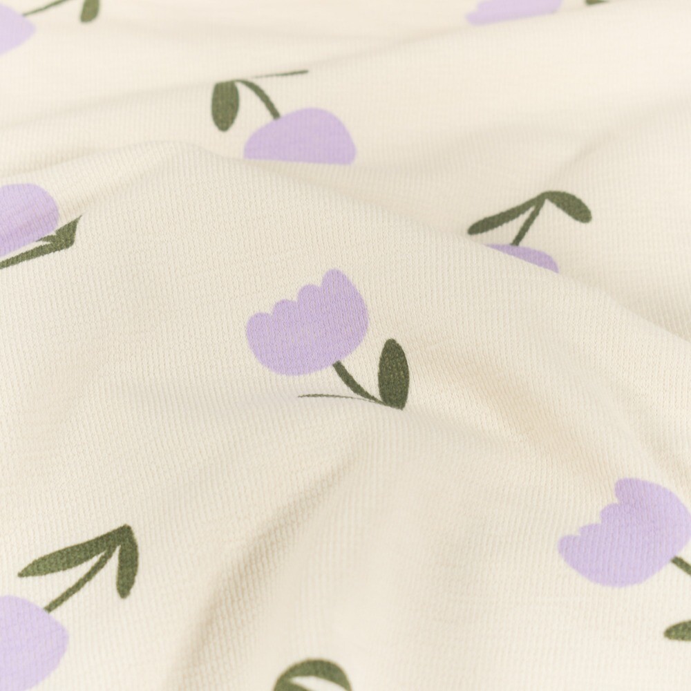 Terry crepe flowers ivory