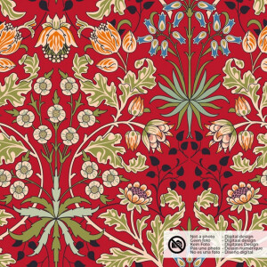 decoration fabric panama digital print flowers red