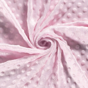 minky fleece dots light pink