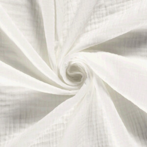 cotton muslin triple layer solid offwhite