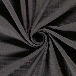 cotton muslin triple layer solid dark grey