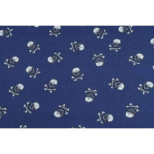 50x140 cm cotton skulls dark blue