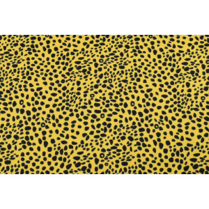 100x150 cm cotton jersey leopard yellow